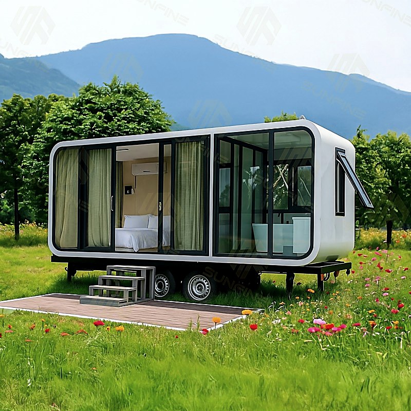 Apple Pod House modular con ruedas